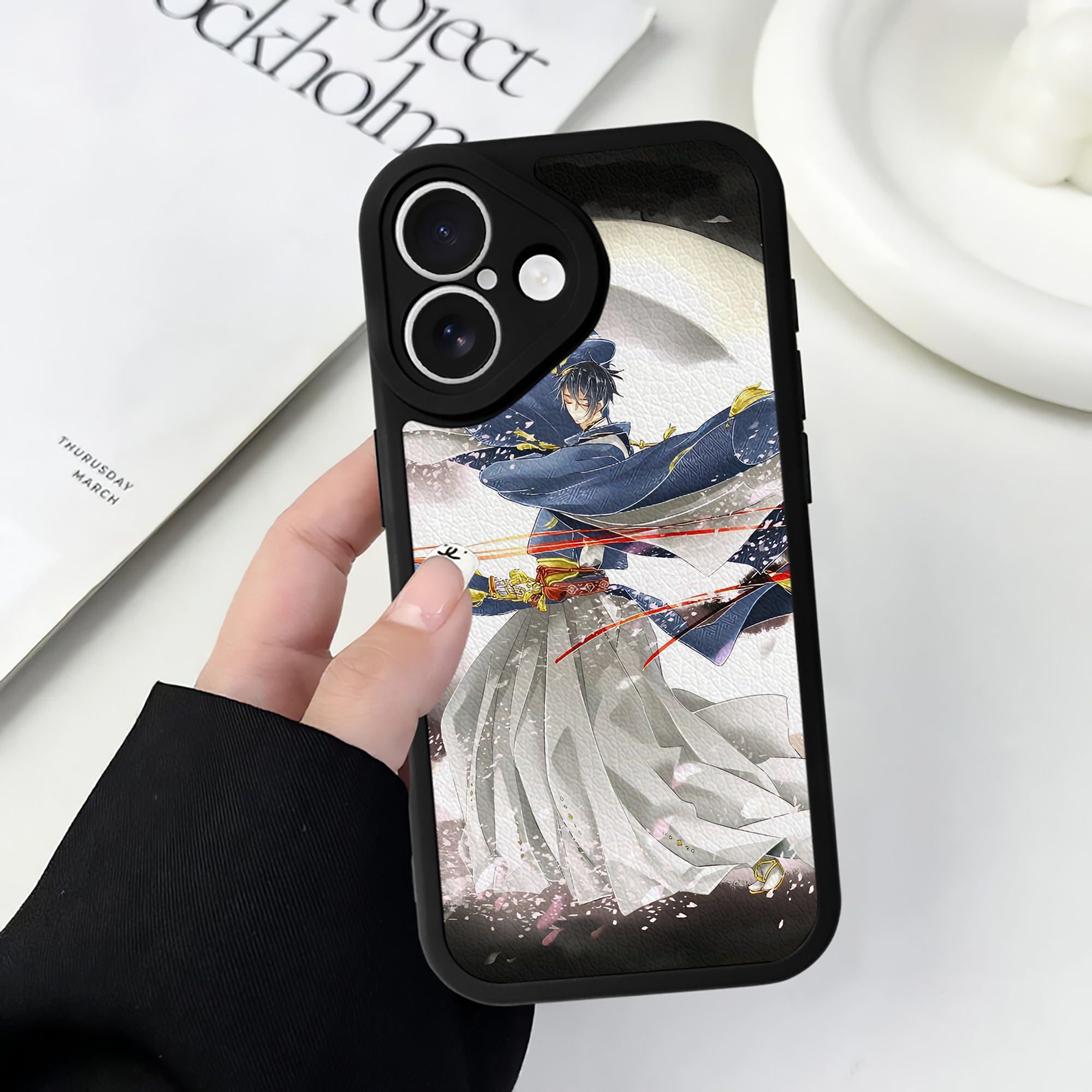 （画像用） 刀剣乱舞 Touken Ranbu 【iPhone 16シリーズ対応】シリコンスマホケース（レザー調） 材質：シリコン